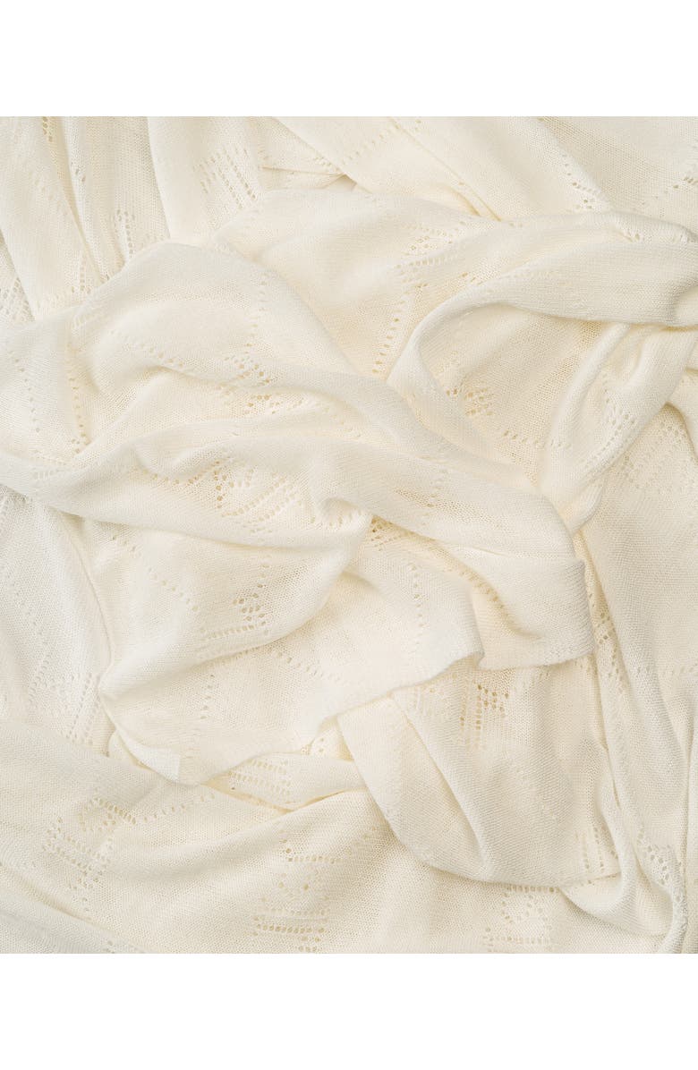 Lauren Ralph Lauren Pointelle Logo Wrap, Alternate, color, Cream