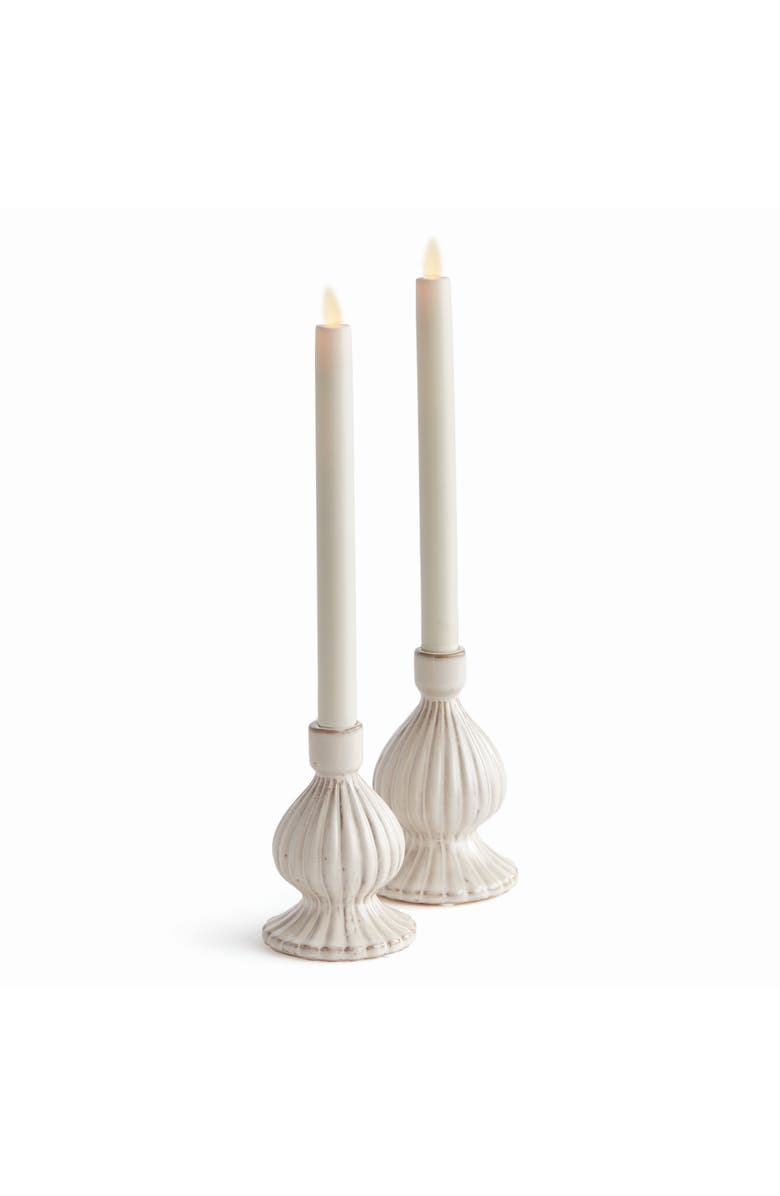Napa Home & Garden Mela Taper Candle Holders Set of 2, Main, color, Off-White