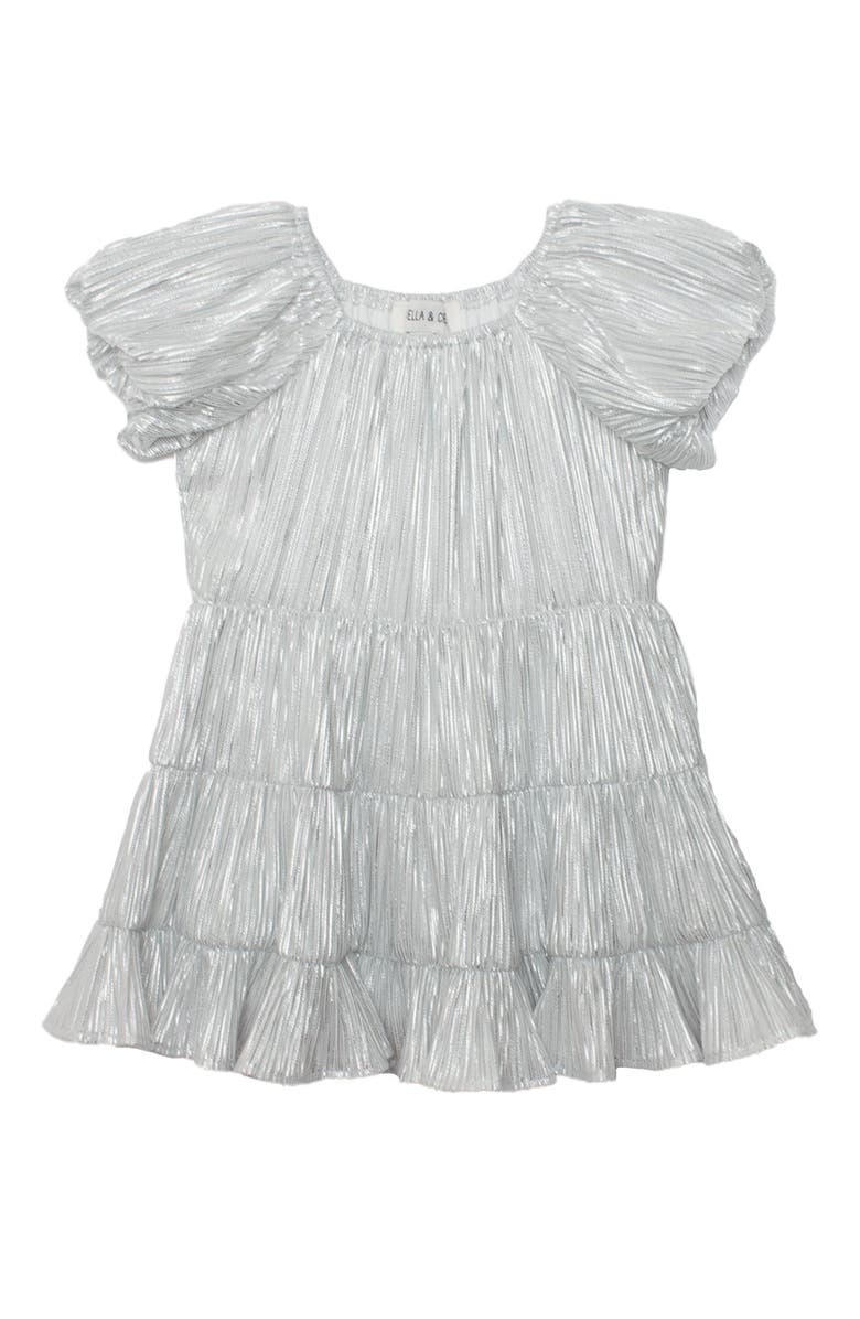 Isobella & Chloe Sparkle and Spin Silver Dress, Main, color, Grey