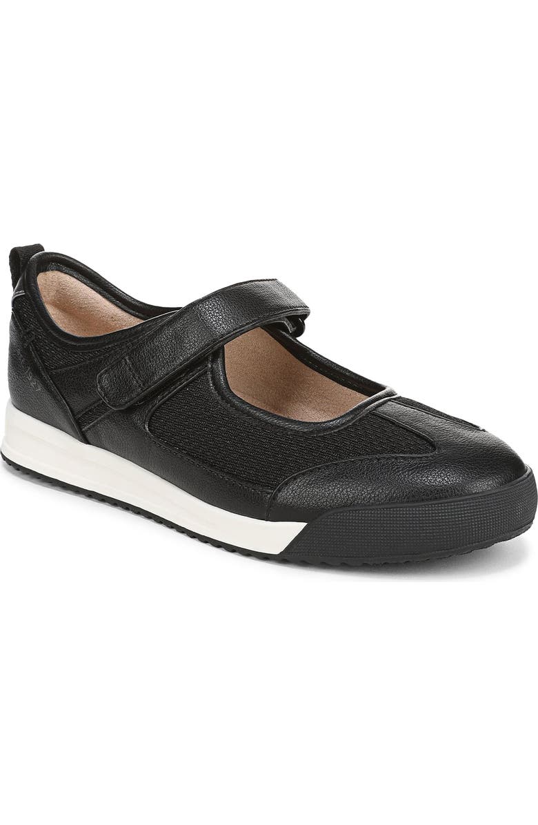 Naturalizer Greta Mary Jane Sneaker, Main, color, Black Mesh Faux Leather