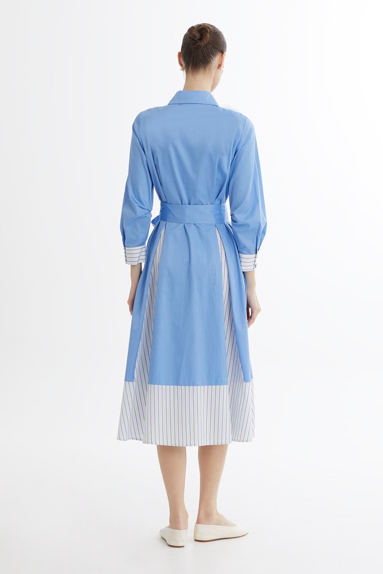 Blue Belted Shirt Dress, Alternate, color, Blue