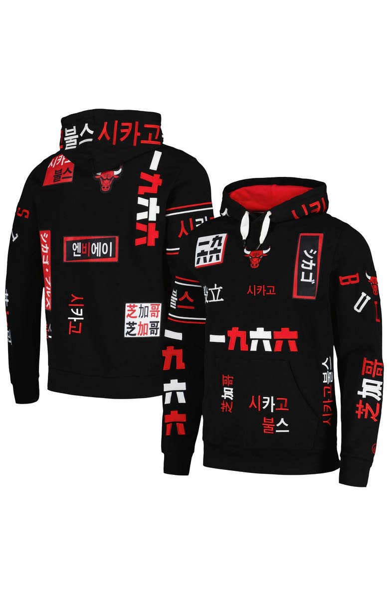FISLL Unisex FISLL Black Chicago Bulls Multi-Language Pullover Hoodie, Main, color,