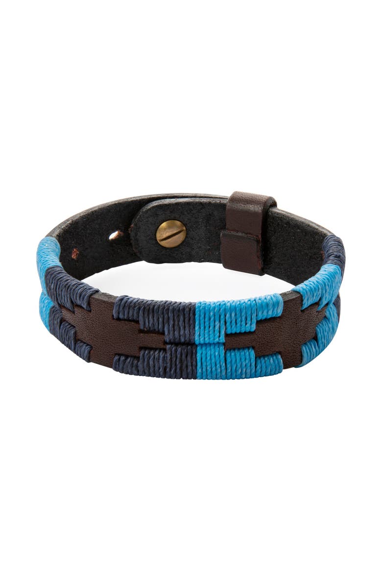 Azules Leather Bracelet, Main, color, Brown/Navy/Blue