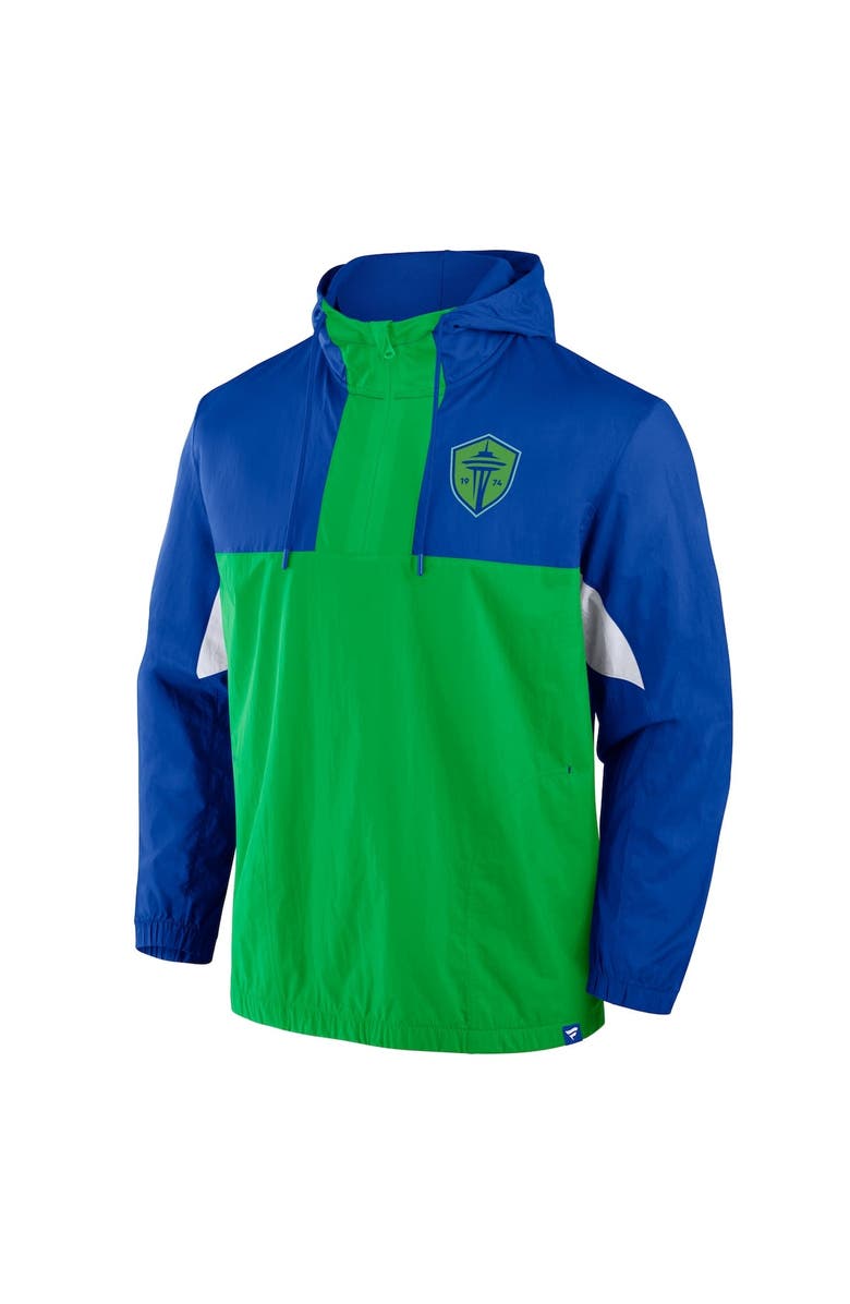 FANATICS Men's Fanatics Royal Seattle Sounders FC Free Kick Woven Quarter-Zip Hoodie Jacket, Main, color, Blue