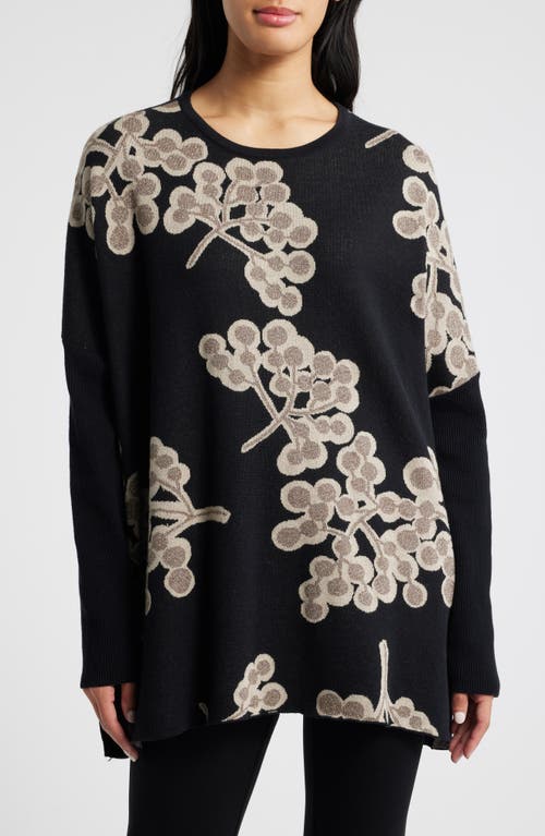 Masai Copenhagen Feluca Jacquard Cotton & Modal Tunic Sweater in Black 