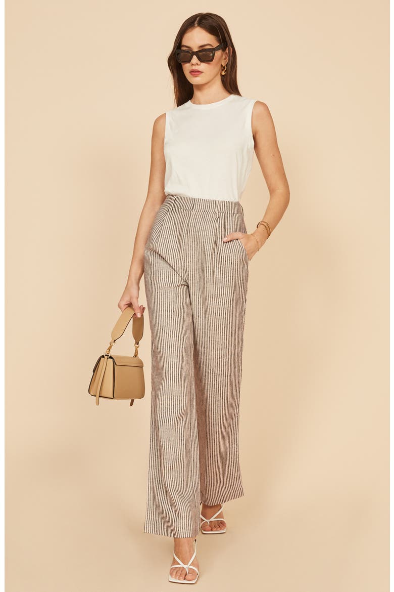 Cello Wide Leg Linen Pants, Alternate, color, VINEYARD