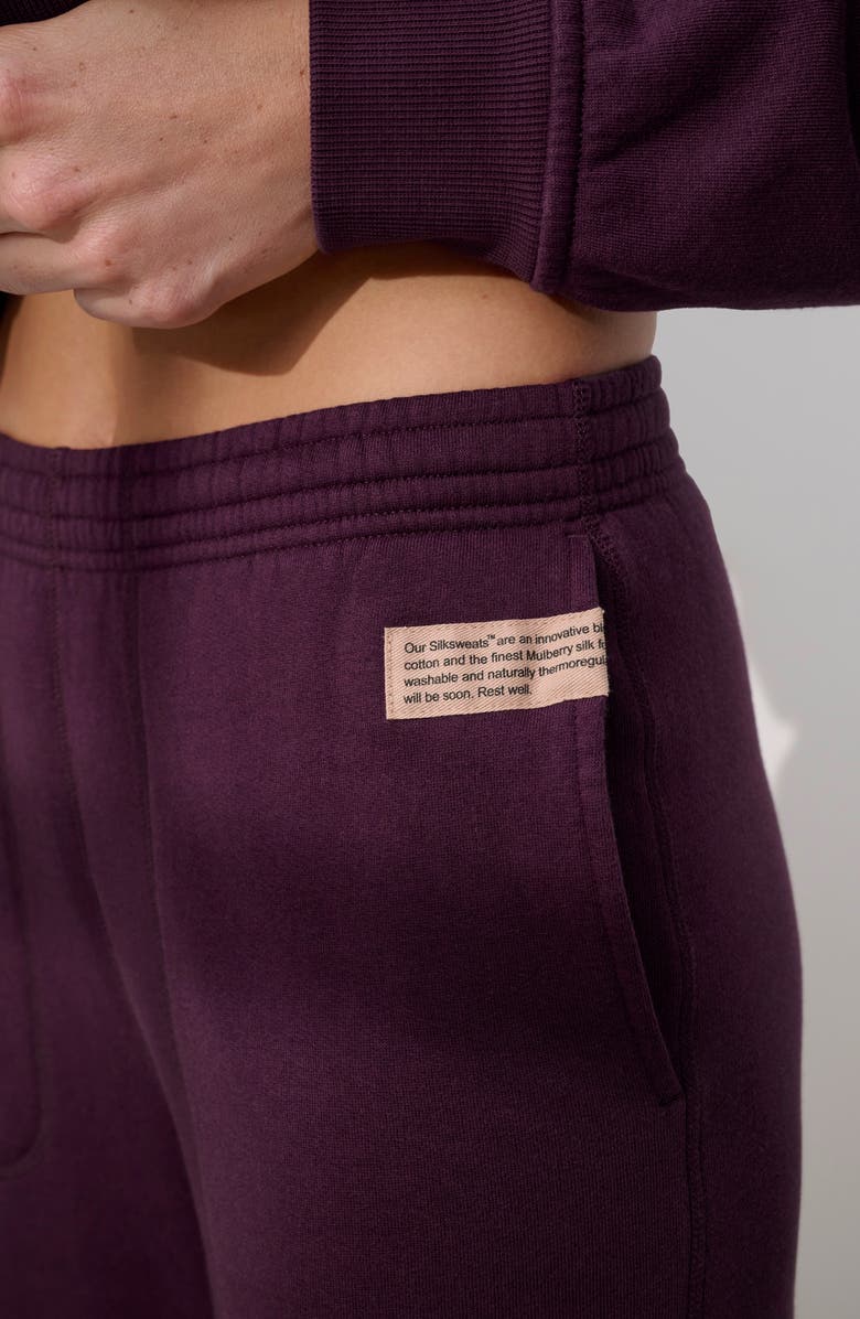 Lunya Silksweats Cotton & Silk Blend Pajama Sweatpants, Alternate, color, Vintage Merlot