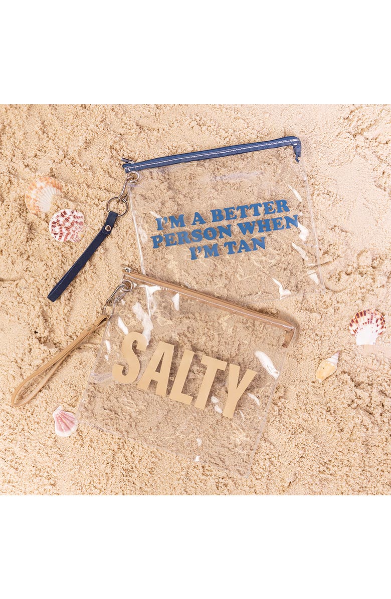 Totalee Gift Salty Clear Bag Wristlet Plastic White, Alternate, color, Clear
