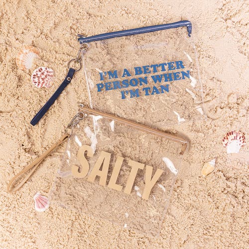 Totalee Gift Salty Clear Bag Wristlet Plastic White In Transparent