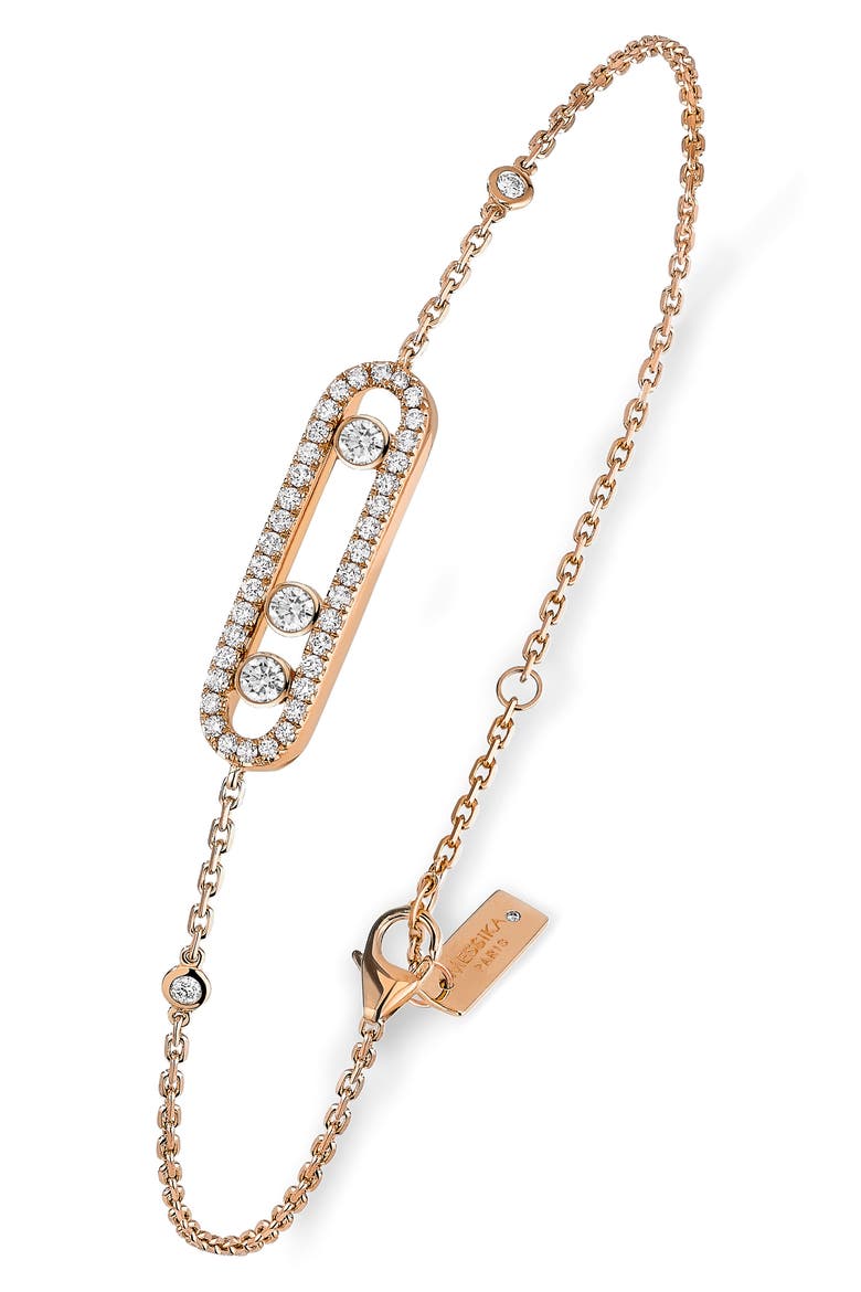 Baby Pavé Move Diamond Bracelet, Main, color, ROSE GOLD