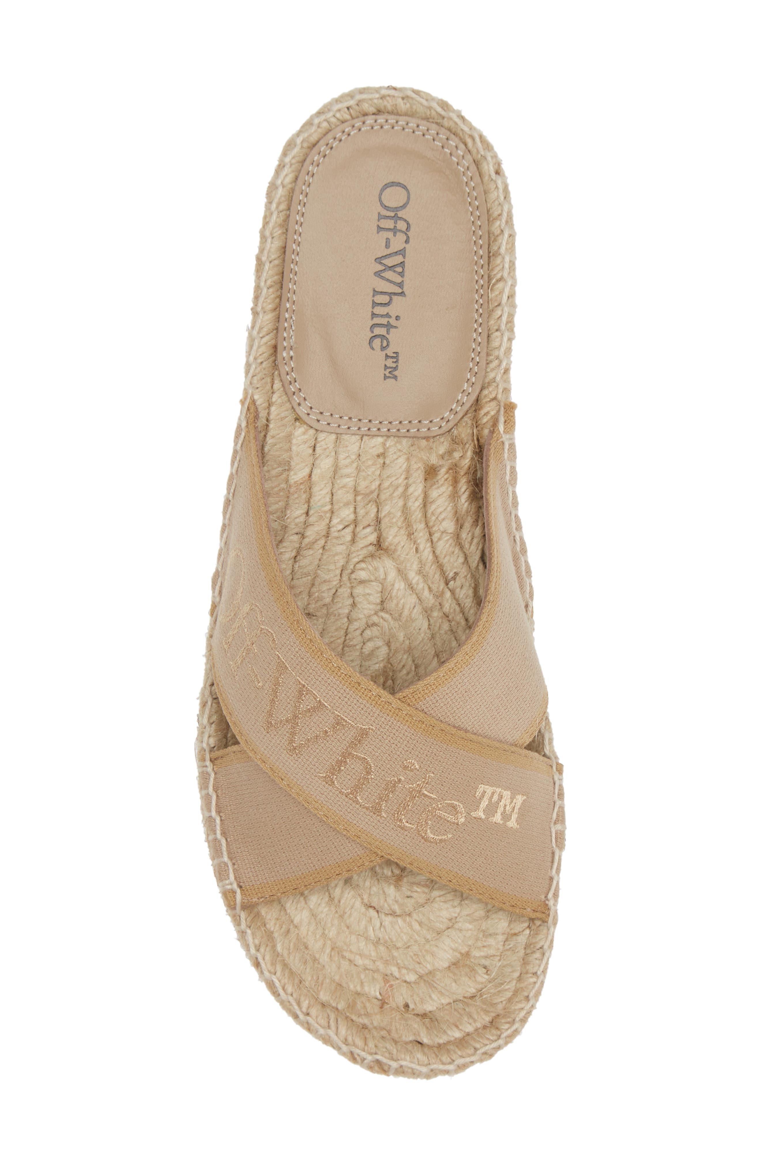 Off-White Bookish Logo Espadrille Slide Sandal, Alternate, color, 