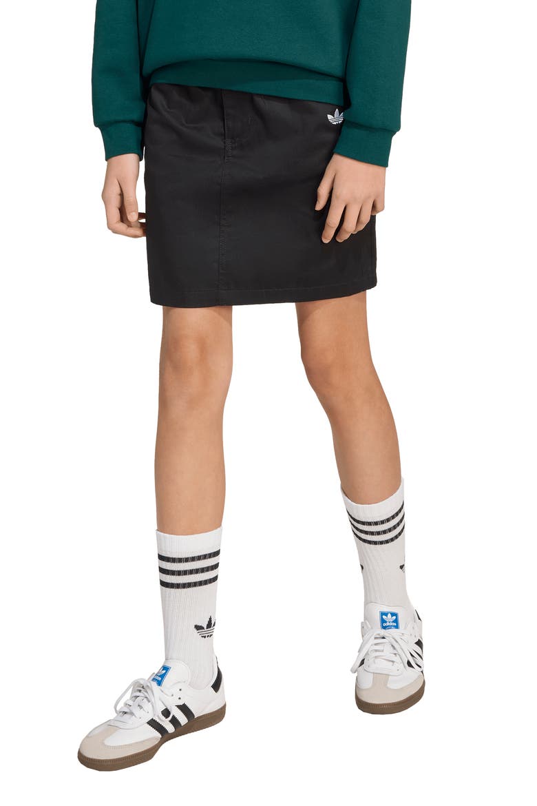 Kids' Cotton Twill Skirt, Alternate, color, BLACK