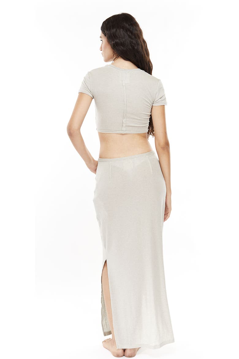 Papper Short Sleeve Crop Top, Alternate, color, Grey
