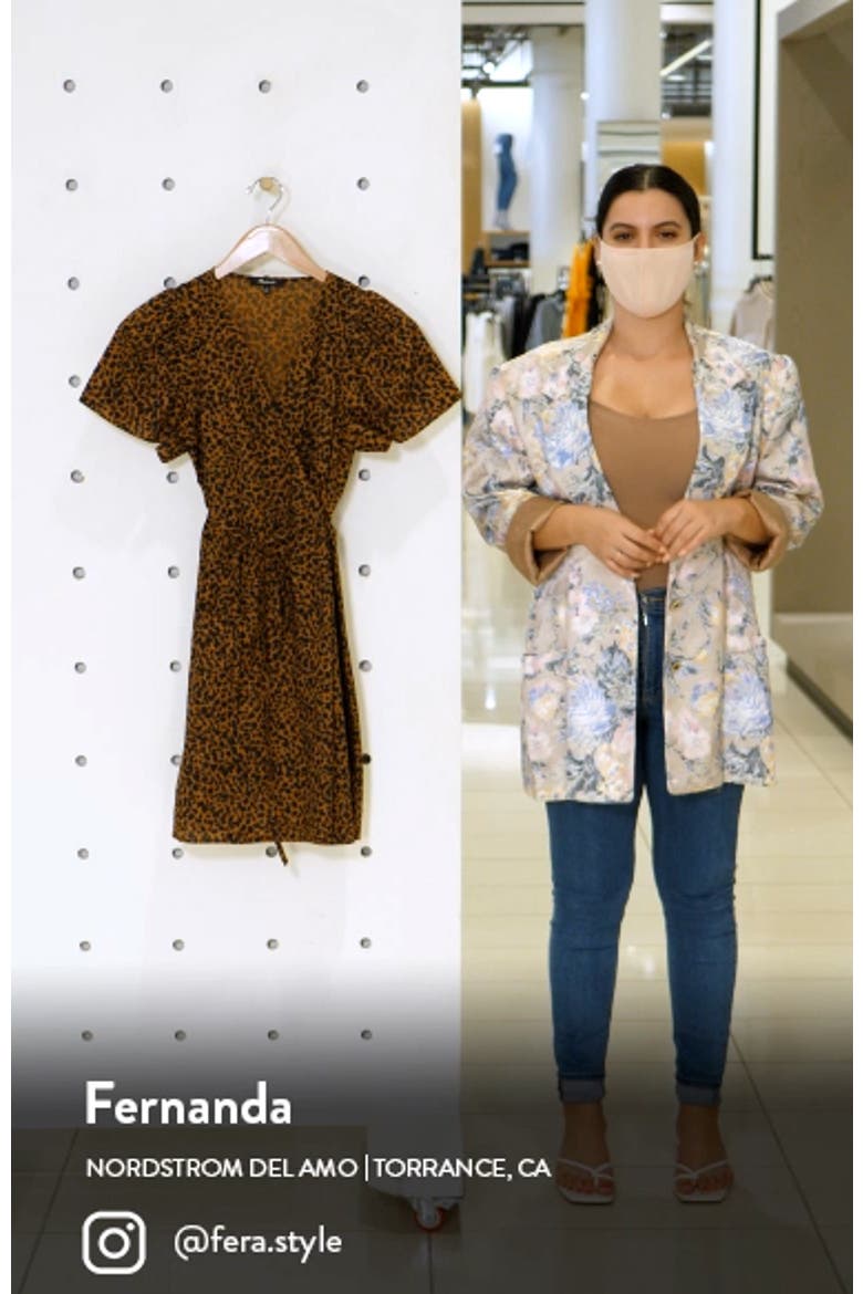 Painted Leopard Flutter Sleeve Wrap Minidress video