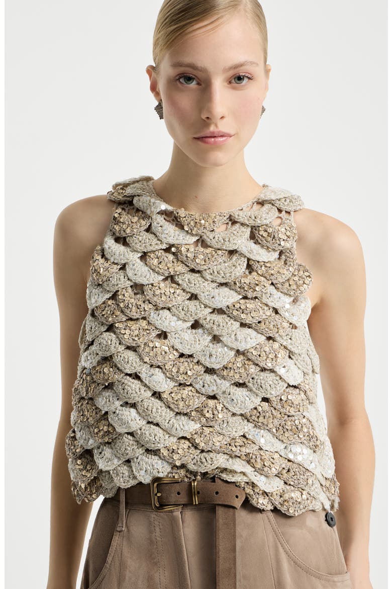 Dazzling Shell OPERA top, Alternate, color, Light Grey