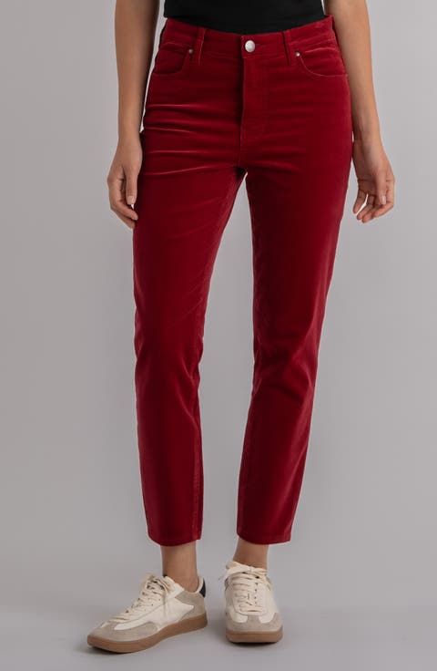 Charlize Ankle Cigarette Velvet Pants