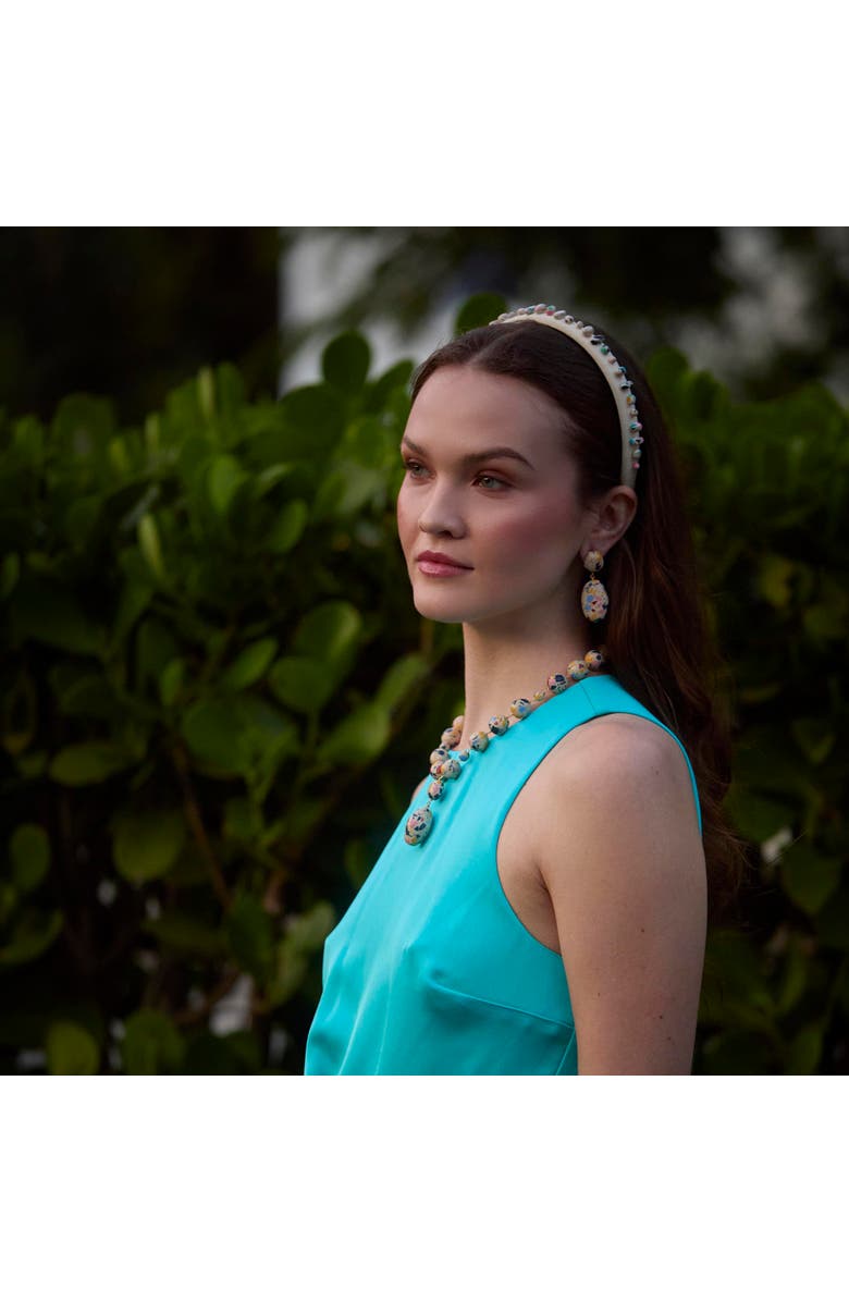 Lele Sadoughi Gigi Embellished  Headband, Alternate, color, Cream Terrazzo 960