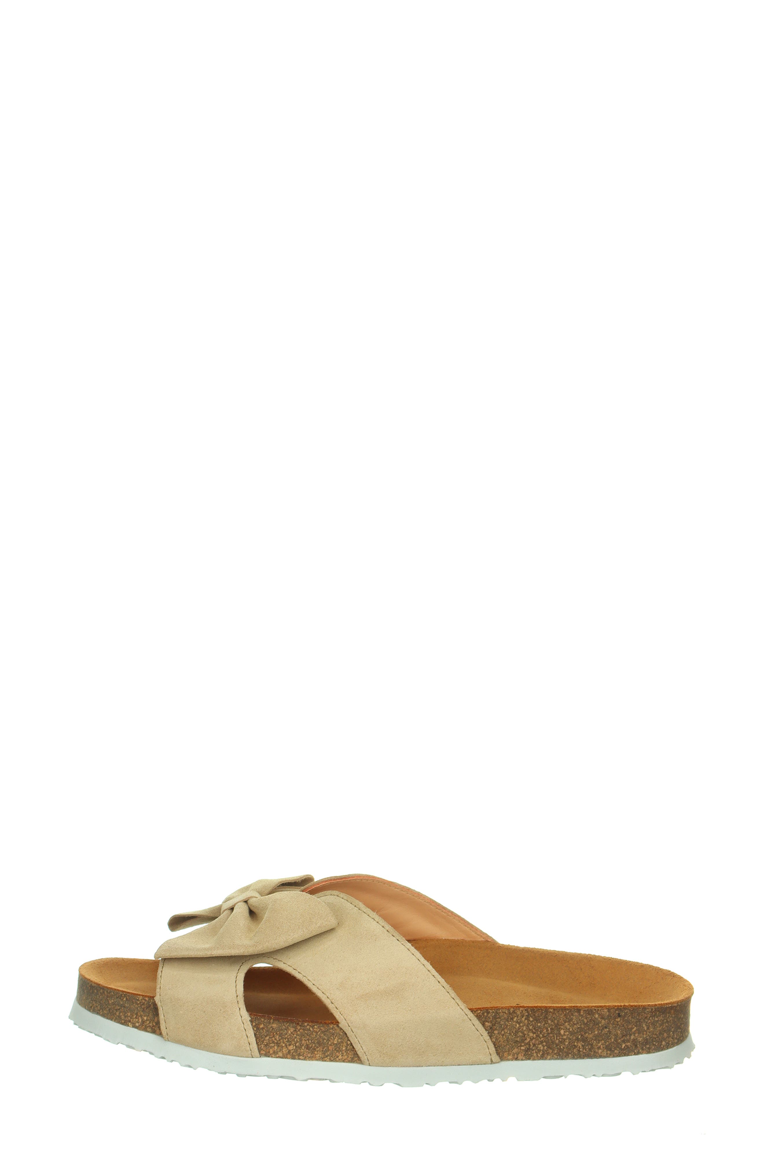 Crissi Bow Slide Sandal, Alternate, color, ICED COFFEE