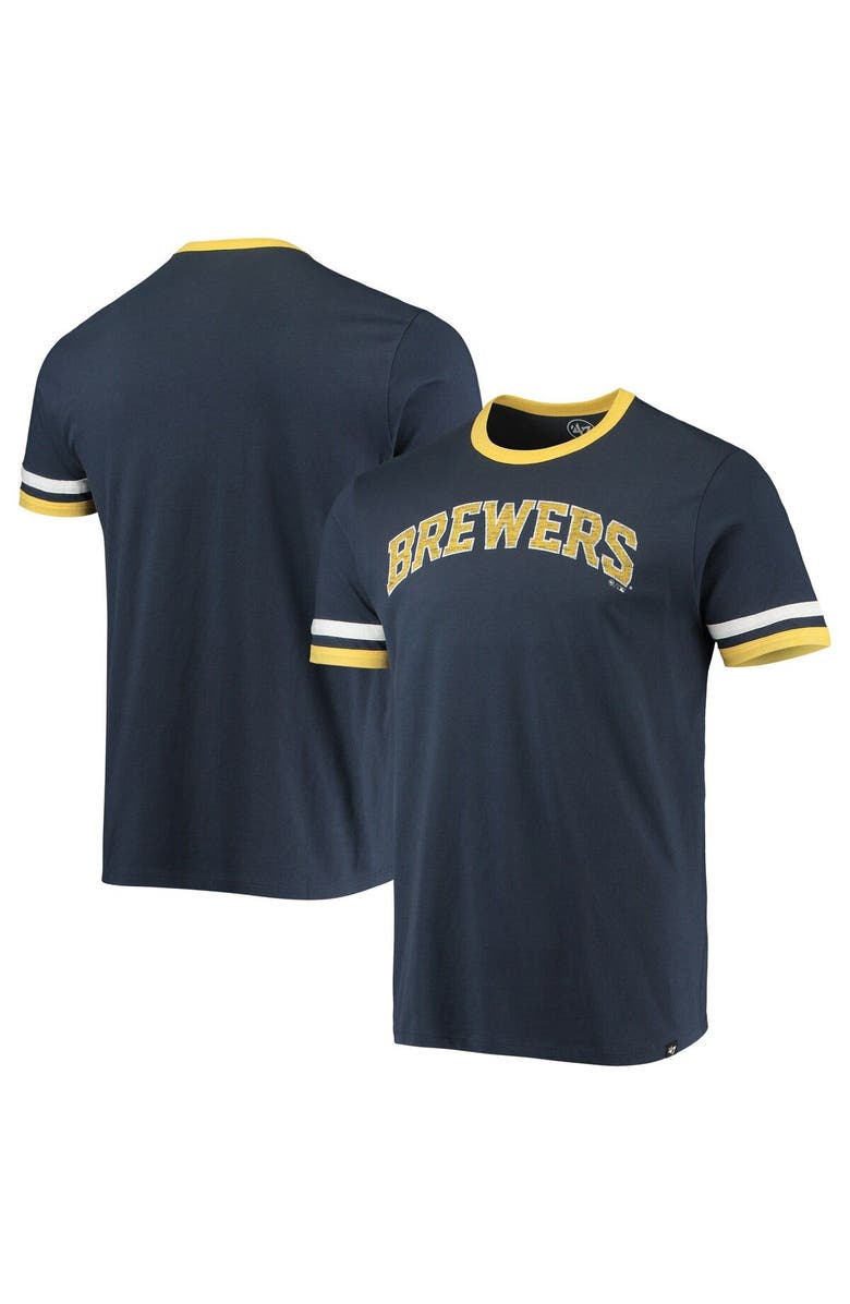 '47 Men's '47 Navy Milwaukee Brewers Team Name T-Shirt, Main, color, 