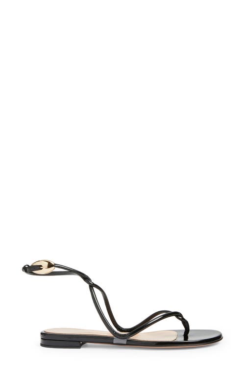Gianvito Rossi Mamba Leather Flat Sandals In Black