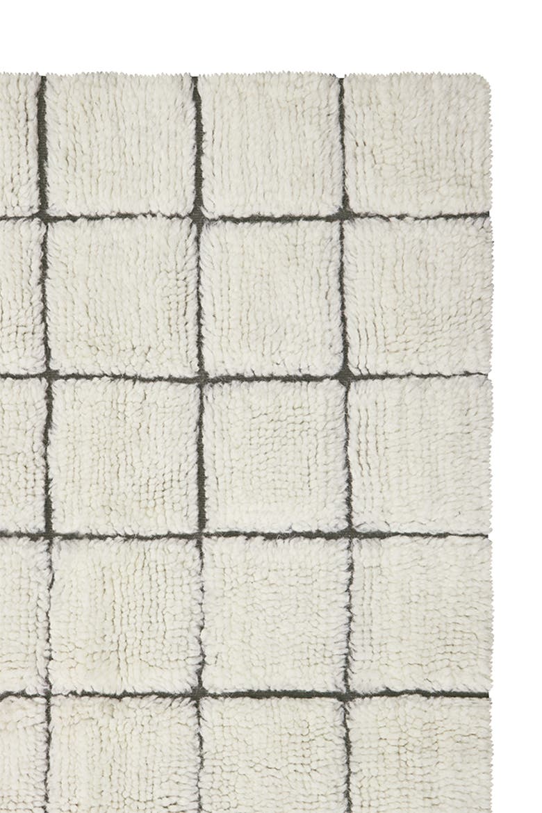 Woolable Rug Runner  Mosaic, Alternate, color, Natural Wool, Canvas Dark Grey