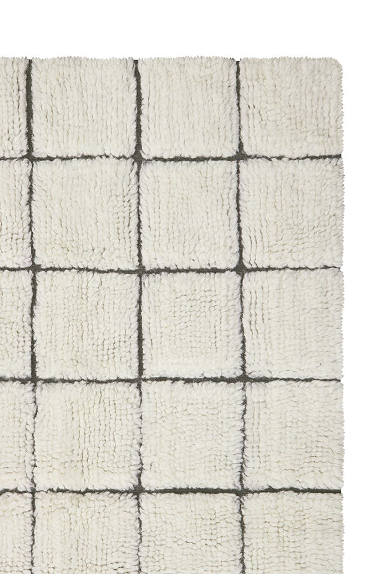 Lorena Canals Woolable Rug Runner Mosaic, Alternate, color, Natural Wool, Canvas Dark Grey