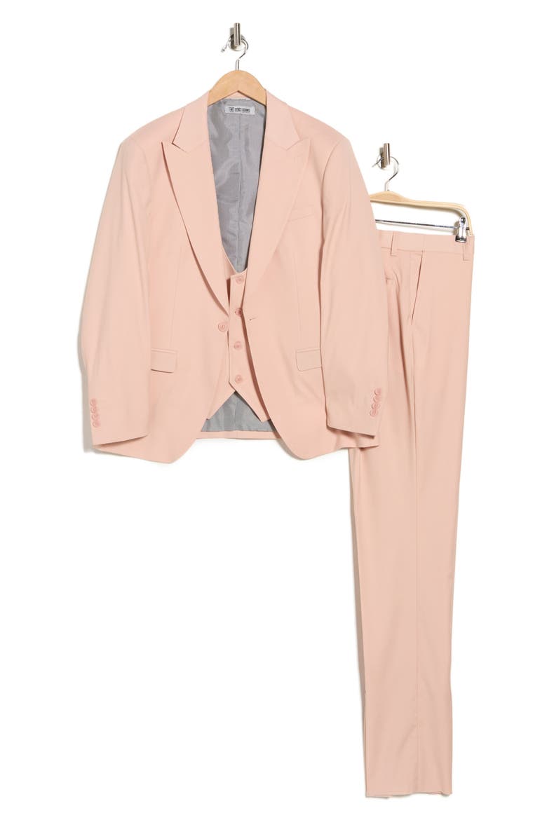 Stretch 3-Piece Suit, Alternate, color, BLUSH