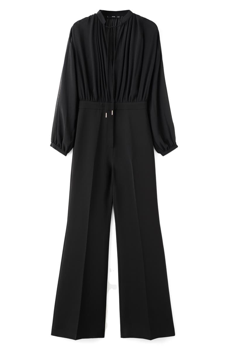 MANGO Long Sleeve V-Neck Jumpsuit, Alternate, color,