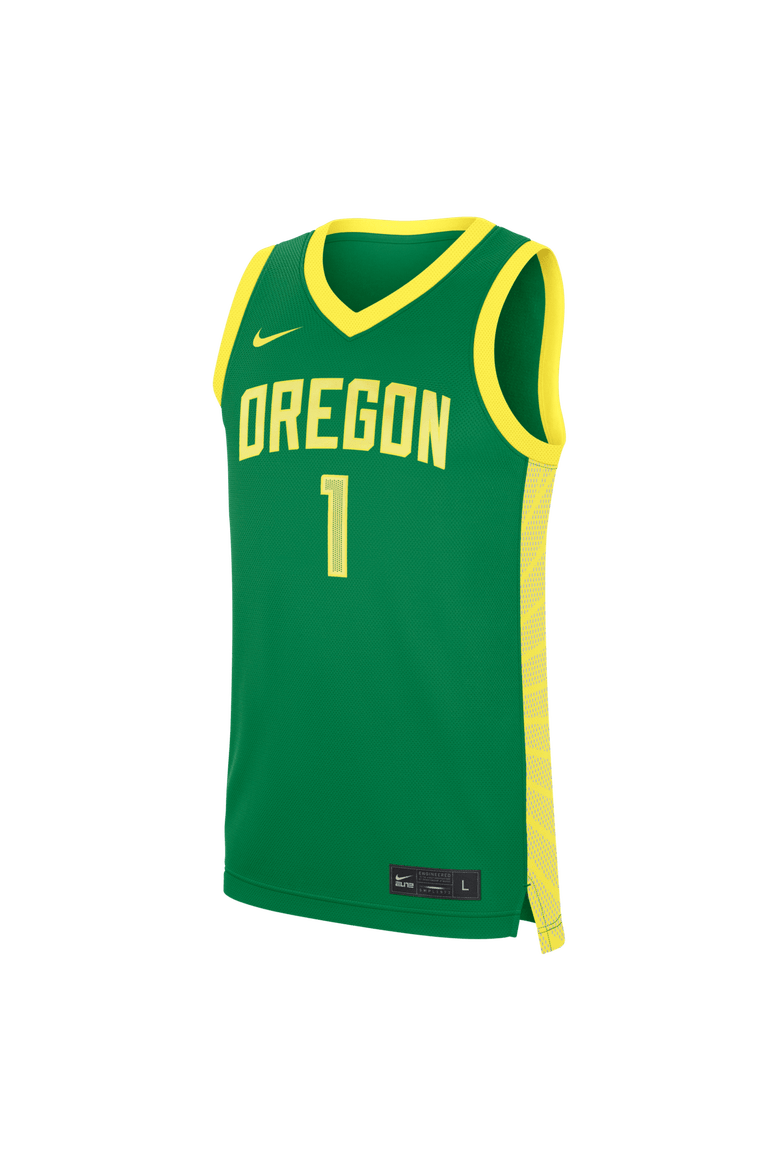 Men's Nike Green Oregon Ducks #1 Road Replica Basketball Jersey, Alternate, color, Green