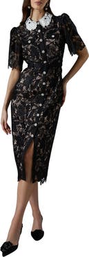 Coast Short Sleeve Lace Shirt Dress