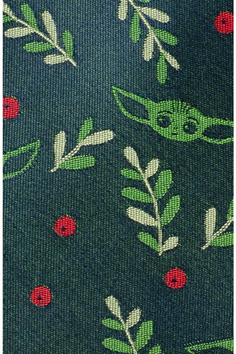 Star Wars Grogu Holiday Silk Blend Tie, Alternate, color, GREEN/ RED