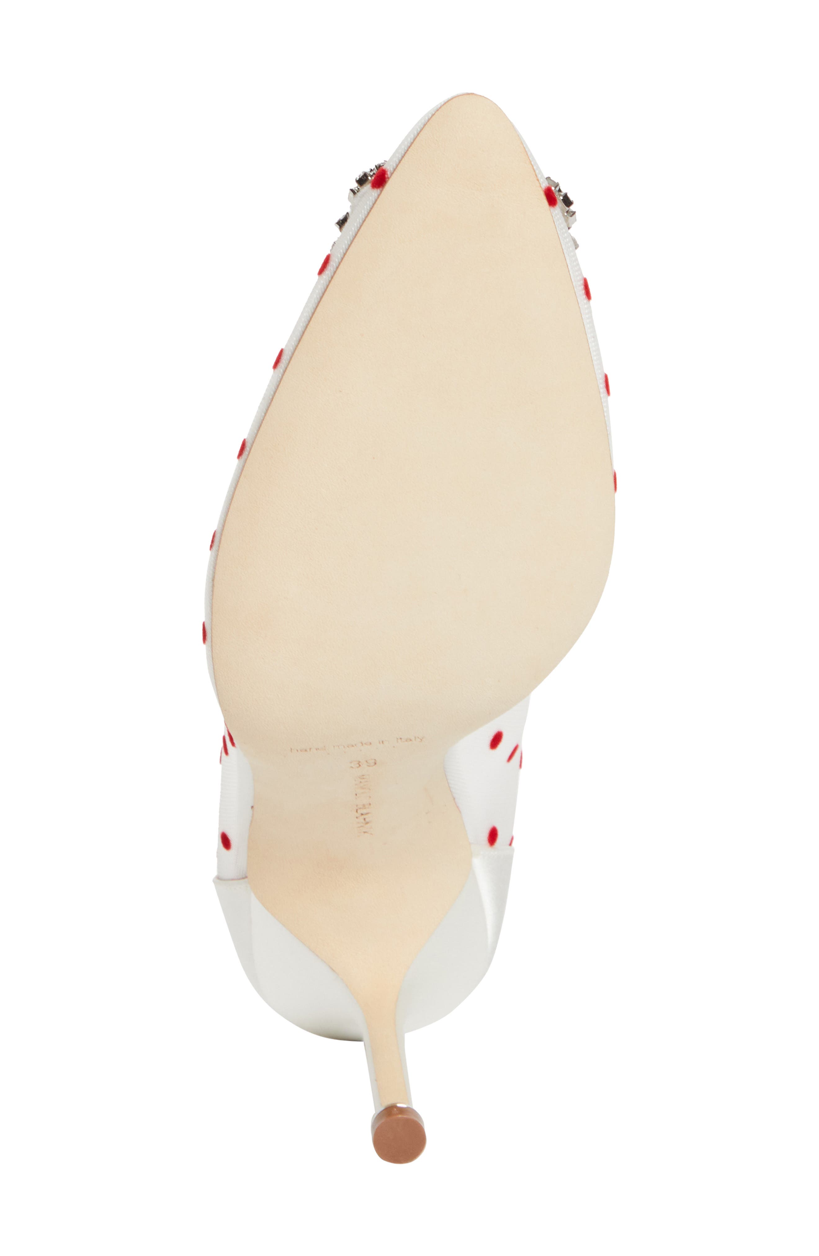 Manolo Blahnik Hangisi Pump, Alternate, color, Red/ Light Cream