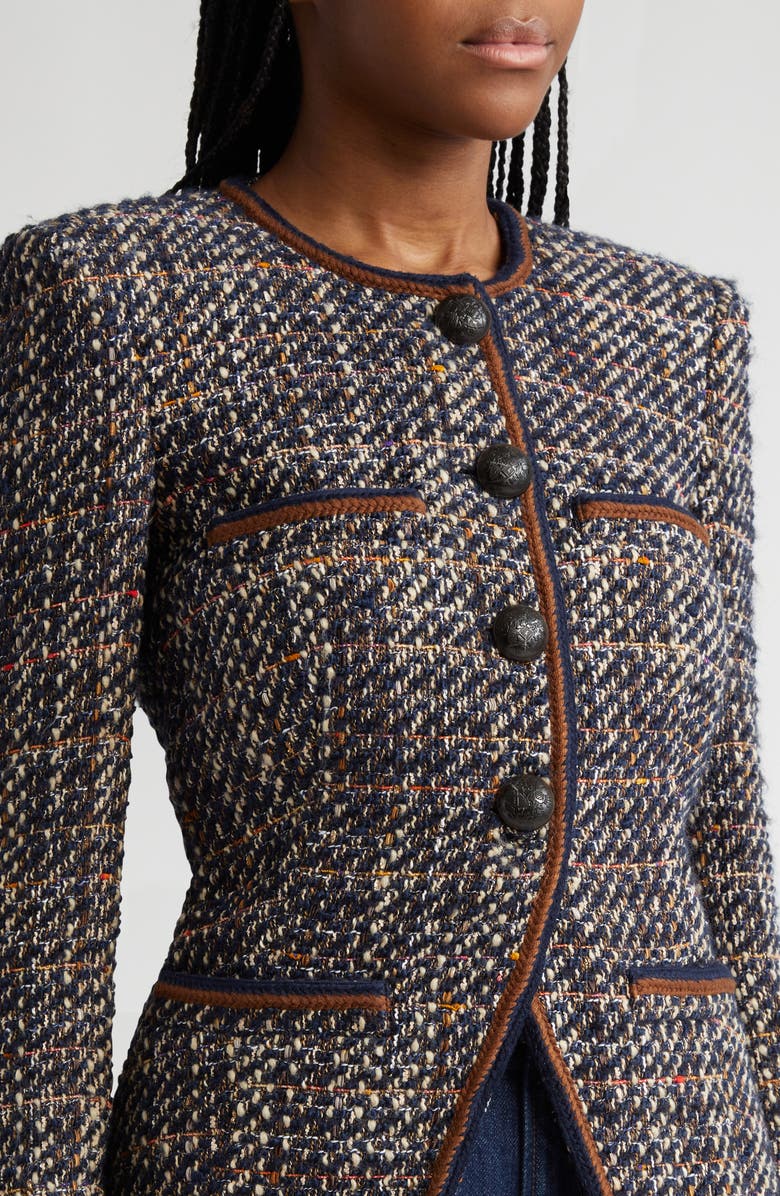 Veronica Beard Alessia Tweed Cutaway Jacket, Alternate, color,
