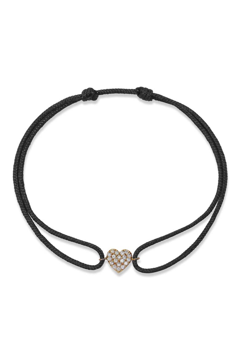 Love Letter Pavé Heart Bracelet, Main, color, BLACK