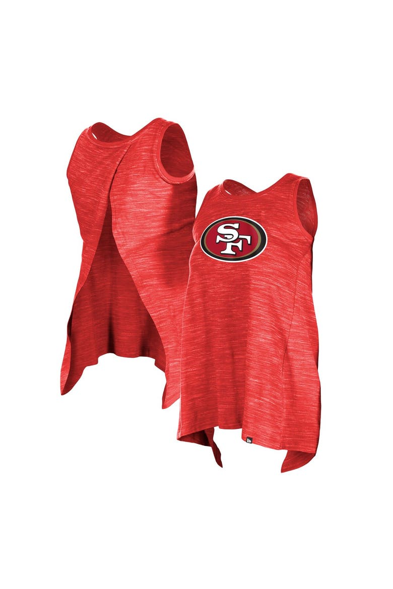 Women's New Era  Scarlet San Francisco 49ers Plus Size Space Dye Active Tank Top, Main, color, Scarlet