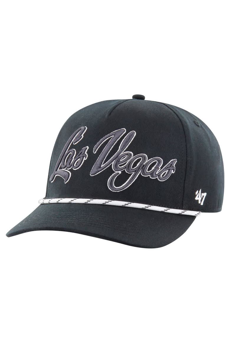 Men's '47 Black Las Vegas Raiders Overhand Speckle Hitch Adjustable Hat, Alternate, color, Black