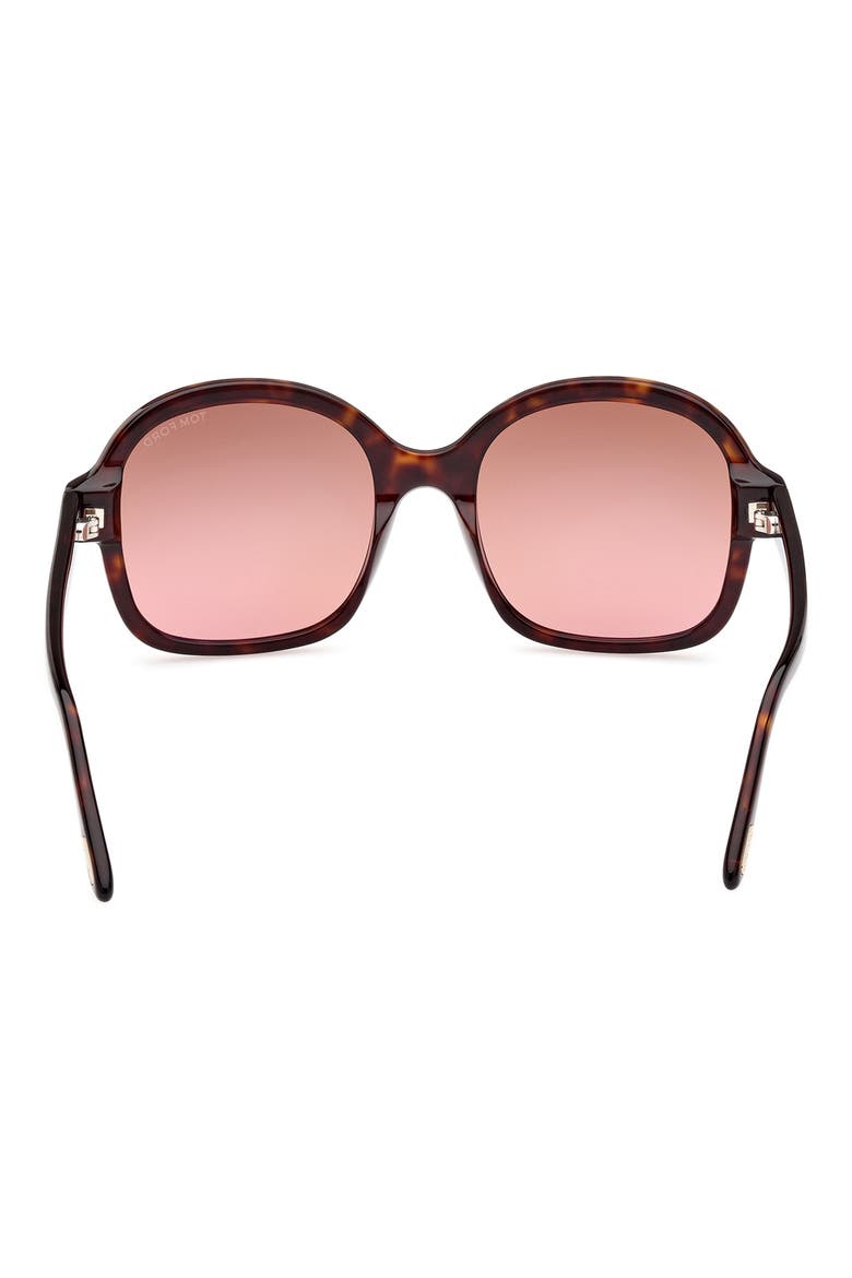 Hanley 57mm Butterfly Sunglasses, Alternate, color, SHINY DARK HAVANA / BROWN