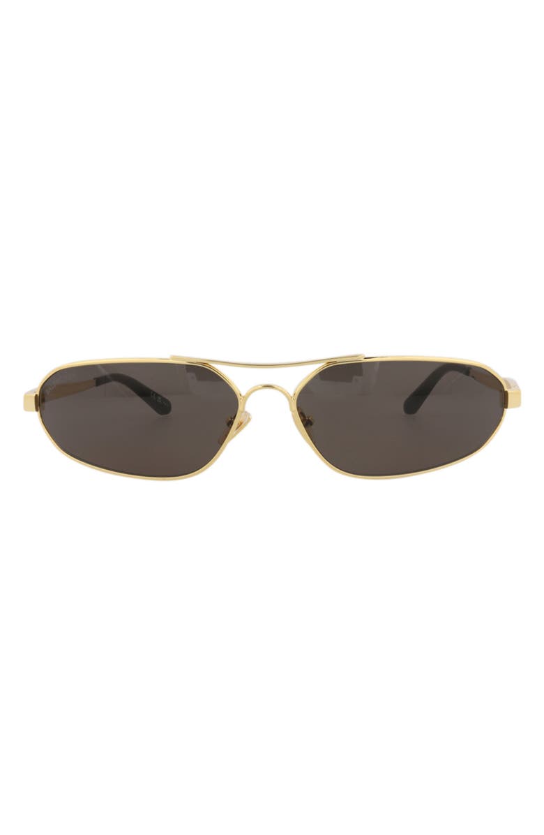 Balenciaga 71mm Slim Aviator Sunglasses, Main, color, Gold Gold Grey