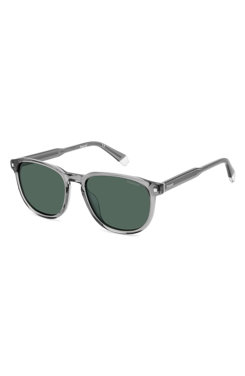 Polaroid 55mm Polarized Rectangular Sunglasses, Alternate, color, Grey/ Green Polarized