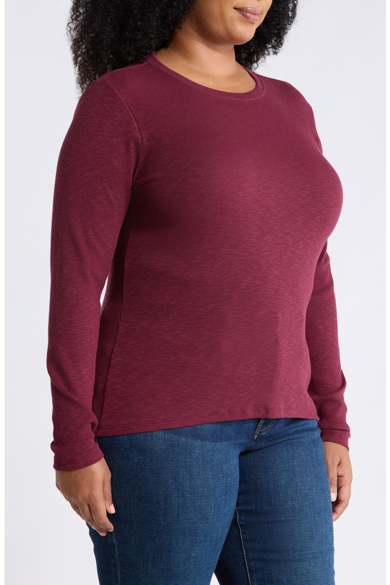 Crewneck Knit Top, Alternate, color, BURGUNDY BANNER