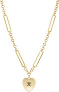 MARLYN SCHIFF Etched Heart Pendant Necklace