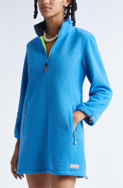 Sandy Liang Lamb Polar Fleece Minidress In Blue