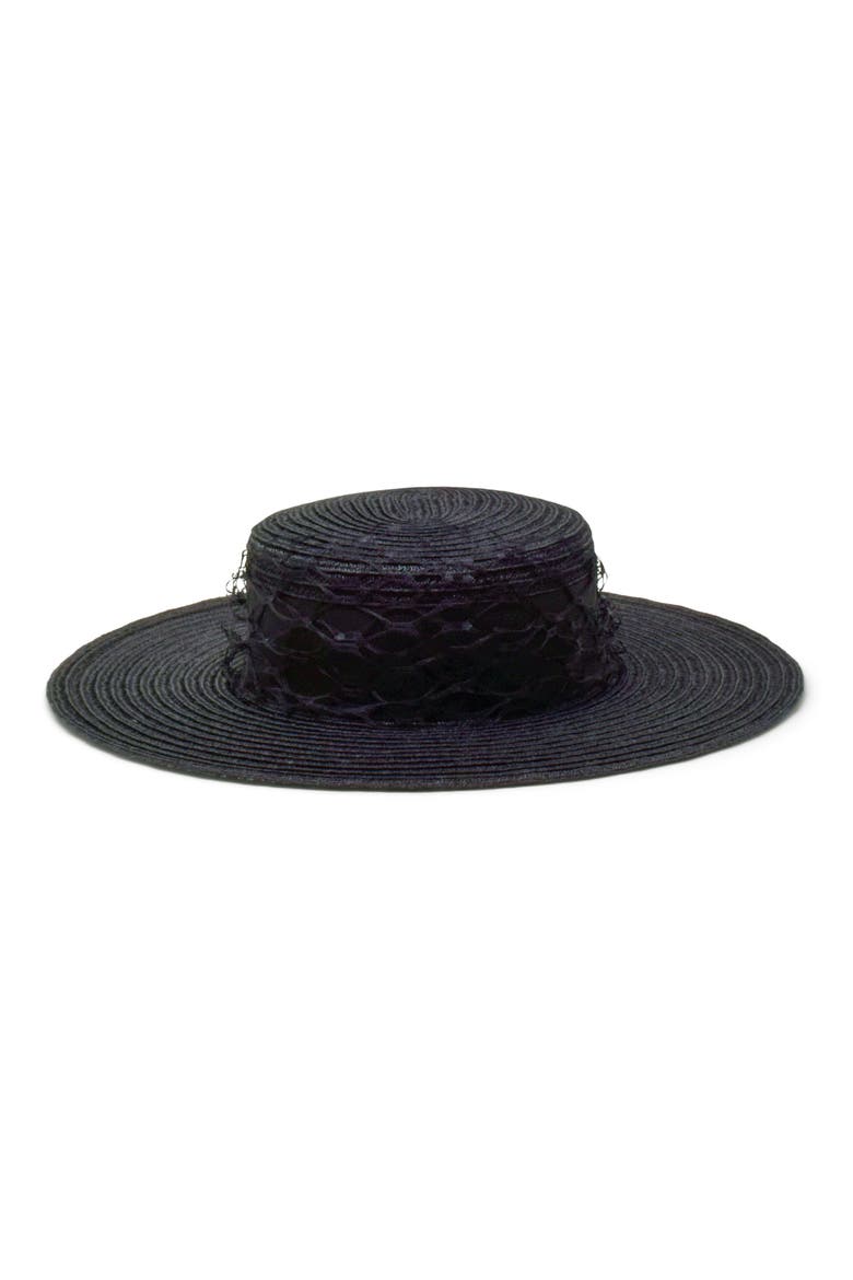 Priya Boater Hat, Main, color, BLACK