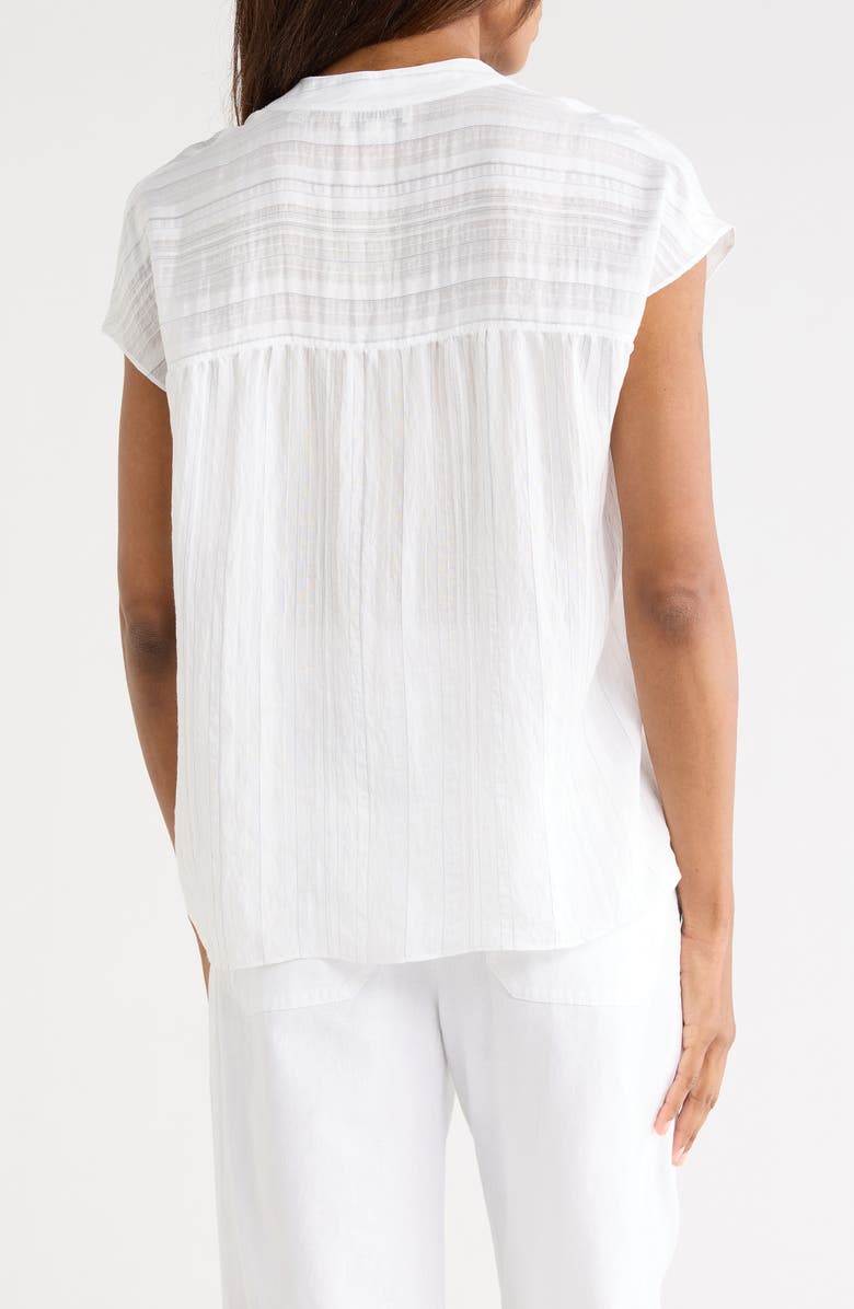 Vince Split Neck Dolman Sleeve Top, Alternate, color, Optic White/ Surf Mist