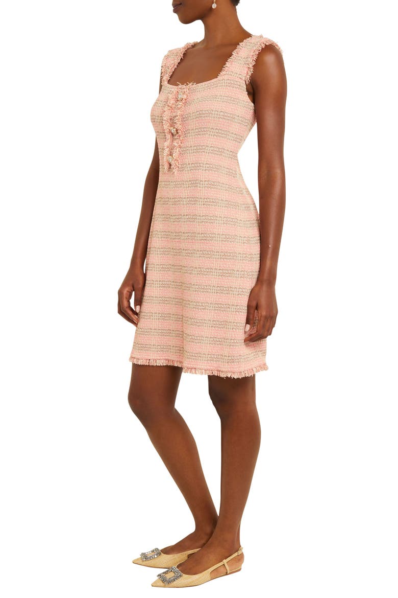 Fringed Sleeveless A-Line Dress, Alternate, color, PINK