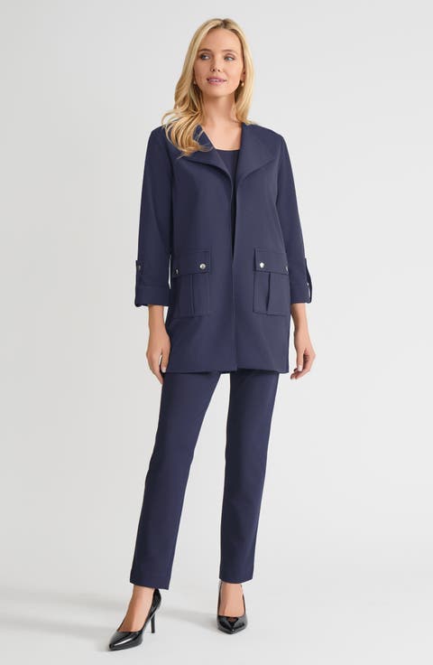 Heritage Lightweight Stretch Deco Crepe Wing Collar Jacket