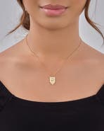 Sterling Forever Marcella Shield Pendant Necklace