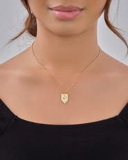 Sterling Forever Marcella Shield Pendant Necklace