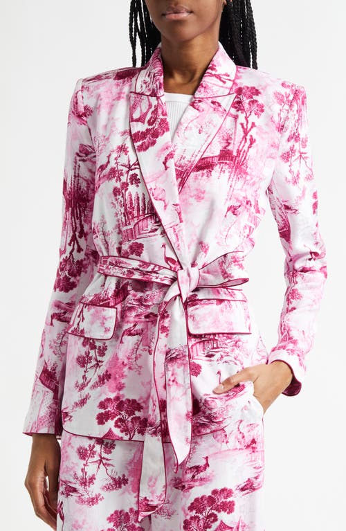 L'agence Jordana Tie Waist Blazer In Pink