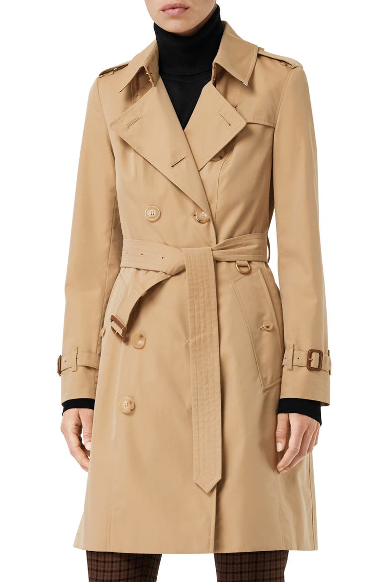 The Chelsea Slim Fit Heritage Trench Coat, Main, color, DARK HONEY